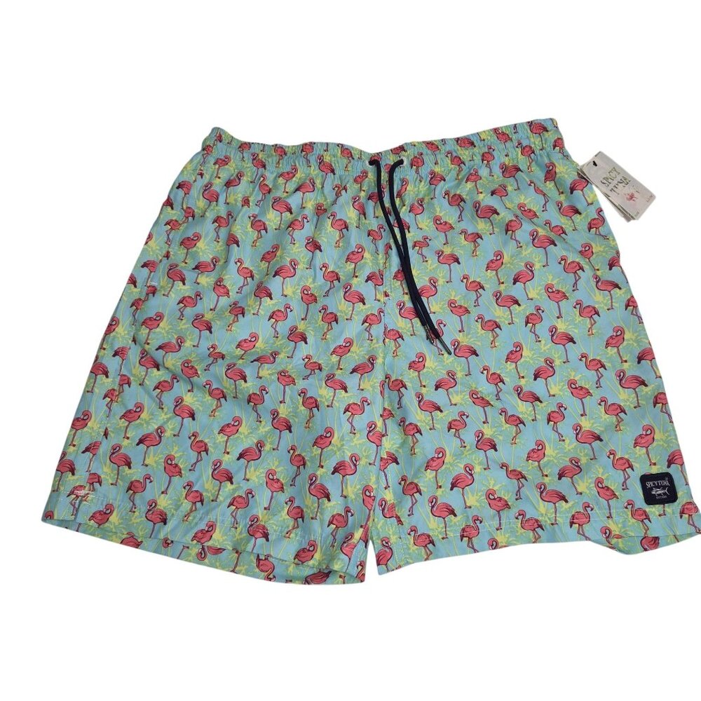 Spicy Tuna Mens Swim Trunks Flamingo Print X-Large 3956